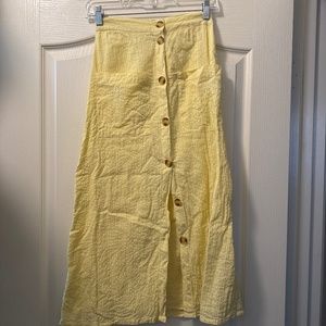 Billabong Yellow Midi Skirt Size Small